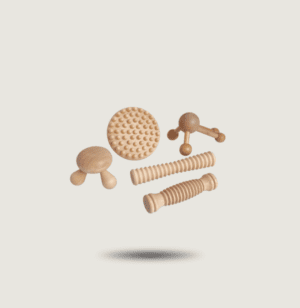 Set de masaje de madera natural: kit completo