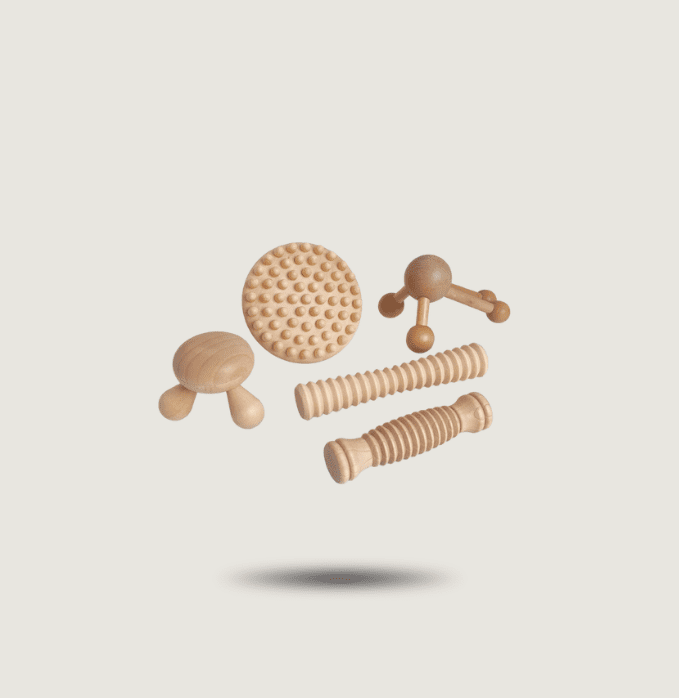 Coffret de Massage Bois Naturel : kit complet