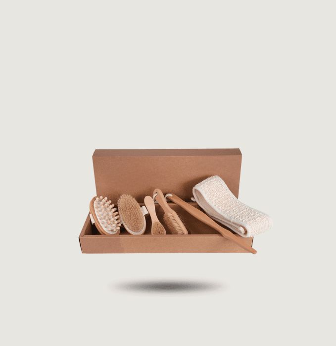 Coffret de Bain et SPA à Domicile - Ensemble de Brosses de Bain Naturelles