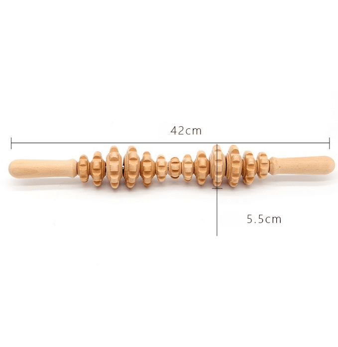 Rouleau de Massage en Bois – Forme Fuselée Ergonomique 5 rouleau de massage en bois anti cellulite
