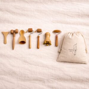 Kit de maderoterapia facial (8 piezas + bolsa de regalo)