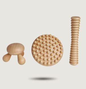 Coffret de Massage Bois Naturel : kit complet