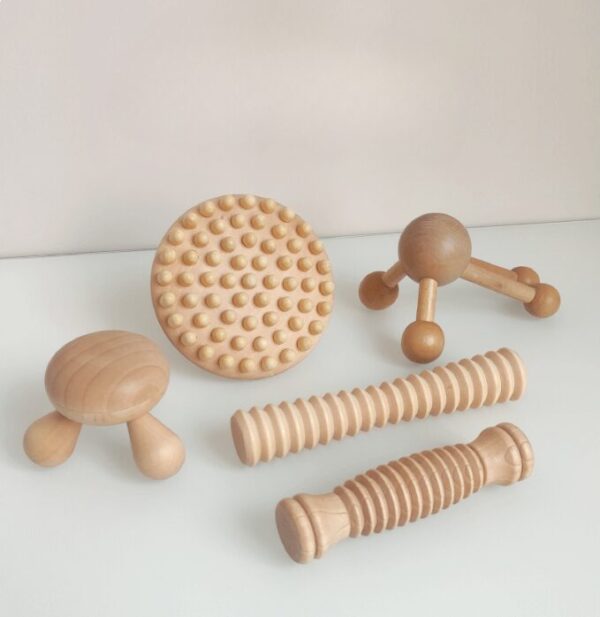 Coffret de Massage Bois Naturel : kit complet