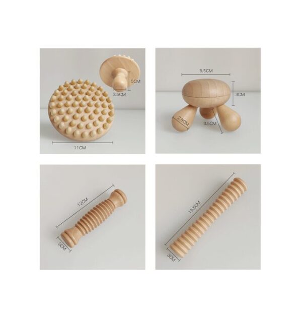Coffret de Massage Bois Naturel : kit complet