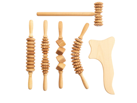 kit madérothérapie 6 pièces bois de hêtre avec guide PDF offert